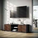 Moderne TV-meubel met geribbelde deuren 150x50x45 cm Budapest Verkoop