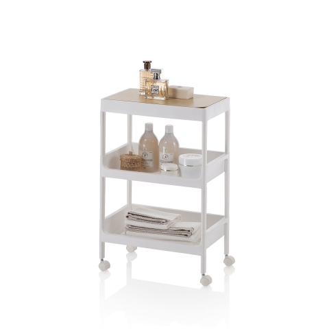 Mobiele trolley met wielen en 3 opbergrekken Lando B Aanbieding