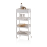 Multifunctionele trolley met 4 planken, lade en wielen Lando C Korting
