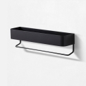 Metalen wandplank met matte afwerking en Lara steun. Catalogus