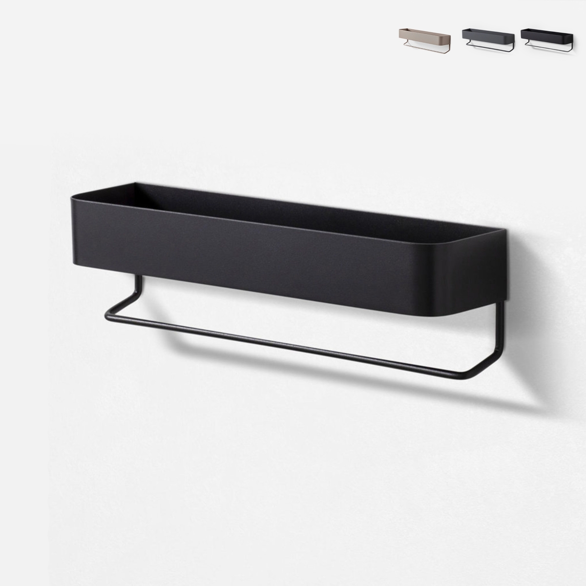 Metalen wandplank met matte afwerking en Lara steun. Korting