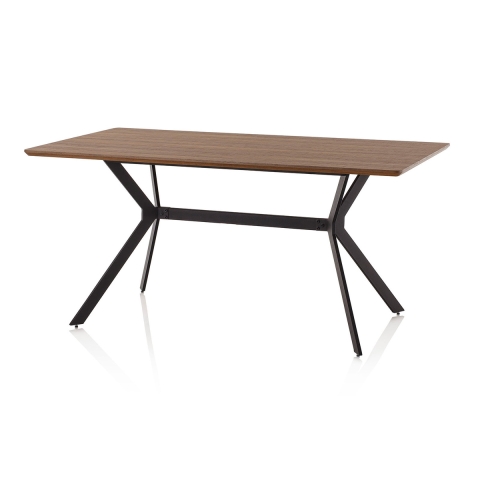 Moderne eettafel 160x90cm van hout en industrieel metaal Monaco Aanbieding