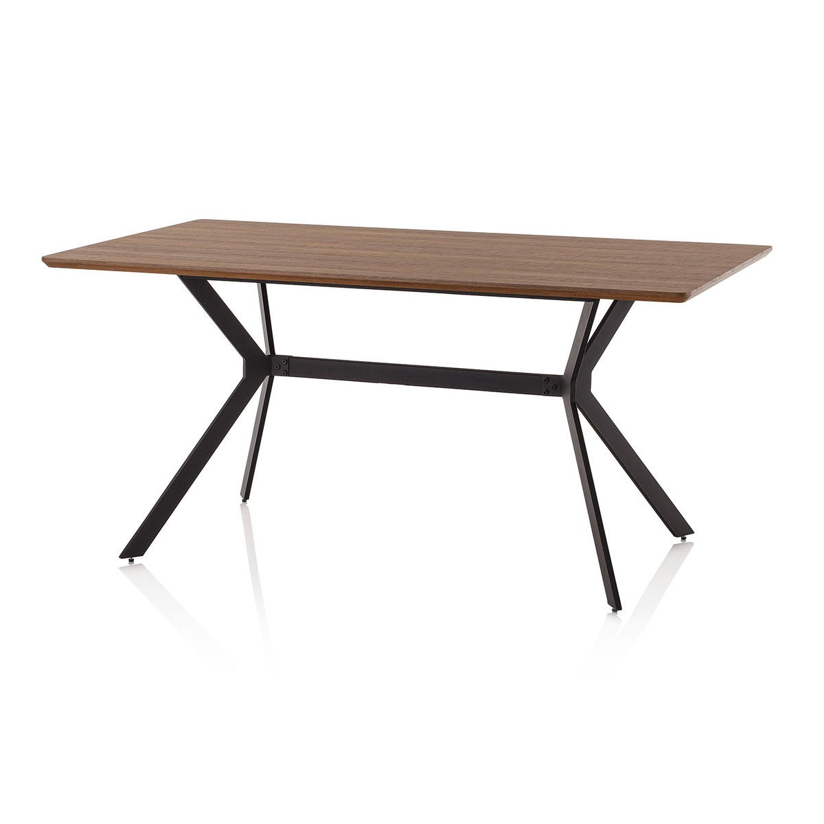 Moderne eettafel 160x90cm van hout en industrieel metaal Monaco Aanbieding Moderne eettafel 160x90cm van hout en industrieel metaal Monaco Aanbieding