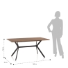 Moderne eettafel 160x90cm van hout en industrieel metaal Monaco Aanbod