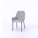 Set van 4 moderne keukenstoelen in grijze stof met armleuningen Nisida Aanbieding