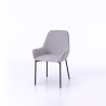 Set van 4 moderne keukenstoelen in grijze stof met armleuningen Nisida Aanbieding