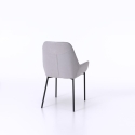 Set van 4 moderne keukenstoelen in grijze stof met armleuningen Nisida Verkoop