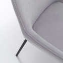 Set van 4 moderne keukenstoelen in grijze stof met armleuningen Nisida Aanbod
