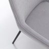 Set van 4 moderne keukenstoelen in grijze stof met armleuningen Nisida Aanbod