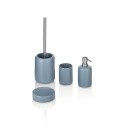 Skylar badkamerset 4-delig in matte blauwe keramiek Aanbieding