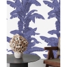 Behang voor slaapkamer en woonkamer met bloemmotief, witte en blauwe palmen Catalogus