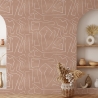 Roze en witte geometrische design zelfklevend behang Graffiti Verkoop