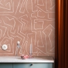 Roze en witte geometrische design zelfklevend behang Graffiti Catalogus