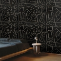 Moderne artistieke behang geometrisch design zwart goud Graffiti Verkoop