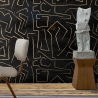 Moderne artistieke behang geometrisch design zwart goud Graffiti Aanbod