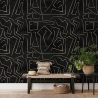 Moderne artistieke behang geometrisch design zwart goud Graffiti Catalogus