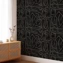 Moderne artistieke behang geometrisch design zwart goud Graffiti Voorraad