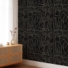 Moderne artistieke behang geometrisch design zwart goud Graffiti Voorraad