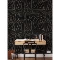 Moderne artistieke behang geometrisch design zwart goud Graffiti Keuze