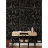 Moderne artistieke behang geometrisch design zwart goud Graffiti Keuze
