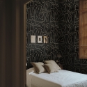 Moderne artistieke behang geometrisch design zwart goud Graffiti Korting