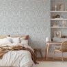 Wit en blauw damast behang voor woonkamer en slaapkamer Chic Verkoop