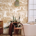 Beige zelfklevend bloemenbehang voor woonkamer Cactus nel Deserto Aanbod