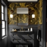Gouden bloemen behang voor badkamer en slaapkamer Banaanstuik bladeren Aanbieding