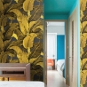 Gouden bloemen behang voor badkamer en slaapkamer Banaanstuik bladeren Aanbod