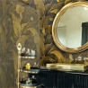 Gouden bloemen behang voor badkamer en slaapkamer Banaanstuik bladeren Verkoop