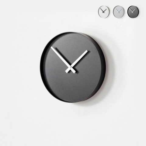 Rond wandklok 25cm van metaal modern design Tokei Aanbieding