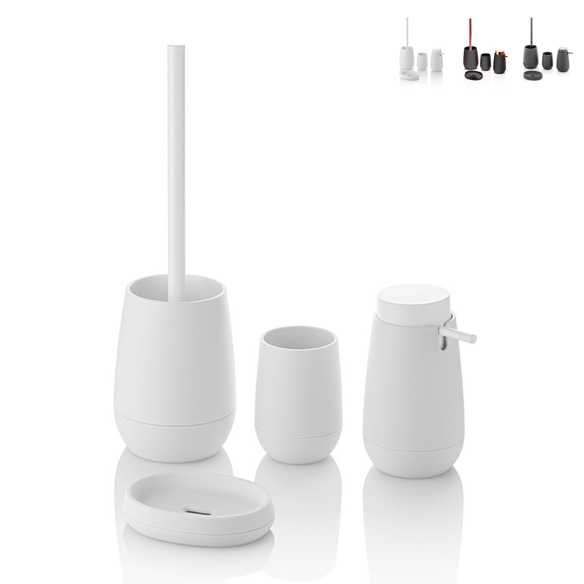 Badkamer set dispenser, beker, zeephouder en toiletborstelhouder Trendy Aanbieding Badkamer set dispenser, beker, zeephouder en toiletborstelhouder Trendy Aanbieding