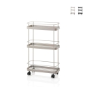 Metalen serveerwagen met wielen en 3 planken Tris Aanbieding
