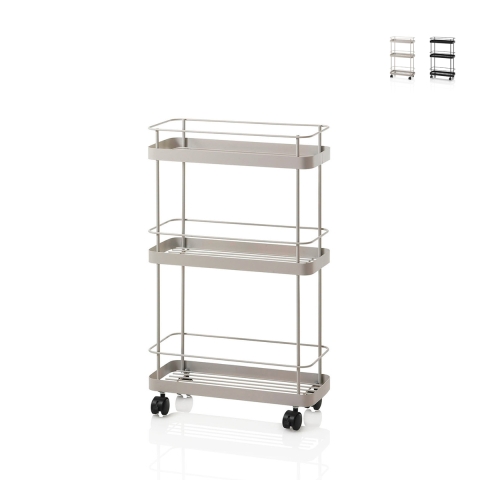 Metalen serveerwagen met wielen en 3 planken Tris Aanbieding