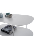 Moderne design salontafel van metaal met plank Vitko Korting