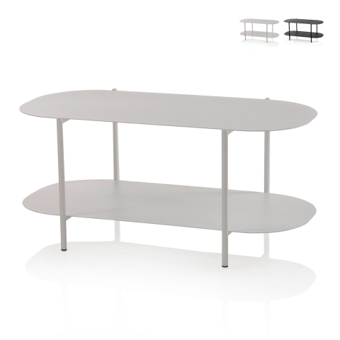 Moderne design salontafel van metaal met plank Vitko Aanbieding