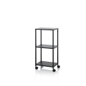 Zwart metalen opbergtrolley met wielen en 3 planken Siyo Aanbieding