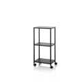 Zwart metalen opbergtrolley met wielen en 3 planken Siyo Aanbieding