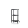 Zwart metalen opbergtrolley met wielen en 3 planken Siyo Aanbieding