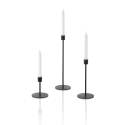 Set van 3 zwarte metalen kandelaars in minimalistische Zen-stijl Verkoop