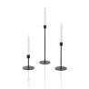 Set van 3 zwarte metalen kandelaars in minimalistische Zen-stijl Verkoop