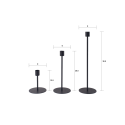 Set van 3 zwarte metalen kandelaars in minimalistische Zen-stijl Aanbod