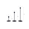 Set van 3 zwarte metalen kandelaars in minimalistische Zen-stijl Aanbod