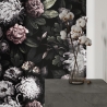 Behang met bloemenmotief voor slaapkamer shabby chic Donker Bloemenpatroon Korting