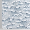 Artistiek vintage zelfklevend behang met wit-blauwe golven Zee Kortingen