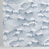 Artistiek vintage zelfklevend behang met wit-blauwe golven Zee Kortingen