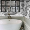 Elegante vintage zwart-wit behang voor slaapkamer Nuvole Aanbod