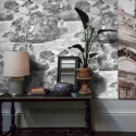 Elegante vintage zwart-wit behang voor slaapkamer Nuvole Korting