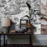 Elegante vintage zwart-wit behang voor slaapkamer Nuvole Korting