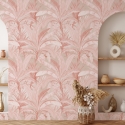 Elegante verfijnd behang voor woonkamer Tropische Jungle Roze Aanbod